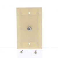 Eagle Ivory 1-Gang Single Coaxial Cable Wall Plate Video Jack F-Type CATV 1172V