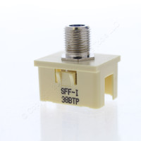 Pass and Seymour Ivory F-Type Recessed Self-Terminating Coax Video Cable Smooth Jack SFF-I
