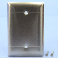 Pass and Seymour 1-Gang NON-MAGNETIC Type 302 Stainless Steel Jumbo Blank Cover Lined Wallplate Box Mount SSO13-N
