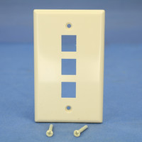 Cooper Almond 1-Gang Flush Mount Modular 3-Port Thermoplastic Wallplate 5530-5EA