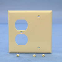 Cooper Ivory 2-Gang UNBREAKABLE Duplex Outlet Receptacle Blank Wallplate Nylon Cover 5170V