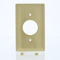 Pass & Seymour Solid Brushed Brass 1.406" Receptacle Wallplate Single Outlet Cover SB7