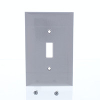 Pass & Seymour Commercial Grade Gray Junior-Jumbo LARGE Thermoset Plastic 1-Gang Cover Toggle Switch Wallplate SPJ1-GRY