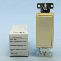 Cooper Almond COMMERCIAL Grade Decorator Single Pole Rocker Wall Light Switch 15A 347V Autoground 7601-347A