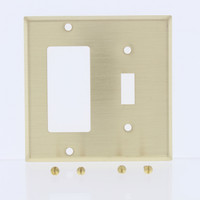 New Cooper Brass 2-Gang Toggle Switch GFCI GFI Cover Decorator Wallplate 94432