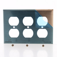 Cooper Antimicrobial Copper CuVerro Receptacle 3-Gang Duplex Outlet Cover Wallplate Standard Size 93103CU