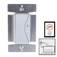 Cooper Aspire Alpine White 1-Pole/3-Way Preset Fluorescent Dimmer Switch 8A 277V (NOT 120V) for Mark 10 Ballast Only 95687WS