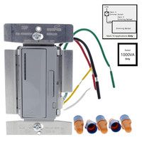 Cooper ACCELL Gray Smart Master Dimmer Preset Fluorescent Mark 10 Light Switch Multi-Way 1000VA 120VAC AF10-GY