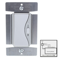 Cooper Aspire White Satin (Pale Gray) 1-Pole/3-Way Preset Decorator Slide Fluorescent Dimmer 8A 277V (NOT 120V) w/Mark 10 Ballast ONLY 95687WS