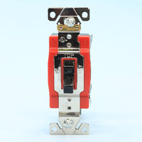 Cooper Arrow Hart Black INDUSTRIAL Grade AC Toggle Wall Light Switch with Quick-Connect Module 20A 120/277VAC AH1221BKM