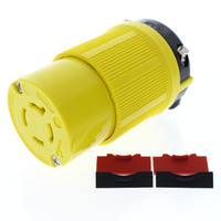 Cooper Yellow CORROSION RESISTANT Turn Twist Locking Plug Connector Hart-Lok NEMA L14-20R 20A 125/250V 3P4W CRL1420C