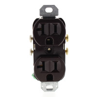 Cooper Brown Commercial Straight Blade Duplex Receptacle Outlet NO SCREWS & Plaster Ear Tabs 5-20R 20A 125V CR20B-BU1