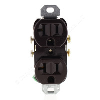 Cooper Brown Commercial Straight Blade Duplex Receptacle Outlet NO SCREWS & Plaster Ear Tabs 5-20R 20A 125V CR20B-BU1