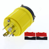 Cooper Yellow CORROSION RESISTANT Turn Twist Locking Connector Plug Hart-Lok L14-20P 20A 125/250V 3P4W CRL1420P