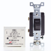 Cooper Brown Industrial Grade Single Pole Toggle Wall Light Switch Control 20A 120/277V AC 1991