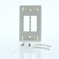 Pass and Seymour Legrand 1-Gang 4-Port Off White Network Faceplate Dual ID Window PSF4-OW