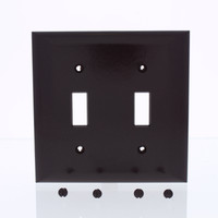 Pass and Seymour Brown 2-Gang Standard Size Dual Toggle Switch Urea Thermoset Cover Plastic Wallplate Switchplate SP2-U