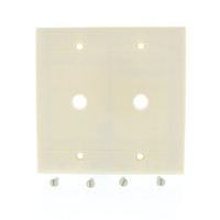 P&S Ivory 2-Gang Telephone Cable Outlet 13/32" Hole Box Mount Standard Size Thermoset Plastic Wallplate Cover SP21-I
