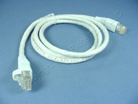Leviton White Cat 5e 3 Ft Ethernet LAN Patch Cord Network Cable Booted Cat5e 5G460-3W
