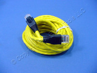 Leviton Yellow Cat 5e 15 Ft Ethernet LAN Patch Cord Network Cable Booted Cat5e 5G455-15Y