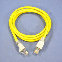 Leviton Yellow Cat 5 5 Ft Ethernet LAN Patch Cord Network Cable Cat5 Silver Boot 5G454-5S
