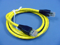 Leviton Yellow Cat 5e 3 Ft Ethernet LAN Patch Cord Network Cable Booted Cat5e 5G455-3Y