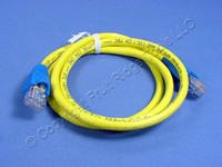 Leviton Yellow Cat 5 3 Ft Ethernet LAN Patch Cord Network Cable Cat5 Blue Boot 5G454-3L