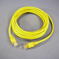Leviton Yellow Cat 5e 15 Ft Ethernet LAN Patch Cord Network Cable Booted Cat5e 5G460-15Y