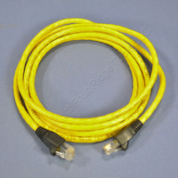 Leviton Yellow Cat 5e 7 Ft Ethernet LAN Patch Cord Network Cable Booted Cat5e 5G455-7Y