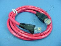 Leviton Red Cat 5e 3 Ft Ethernet LAN Patch Cord Network Cable Booted Cat5e 5G455-3R