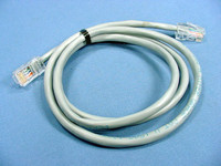 Leviton Gray Cat 5 3Ft Ethernet LAN Patch Cord Network Cable Cat5 8P8C 52455-3S