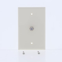 Cooper 1-Gang Almond Single Coaxial Cable Mid-Size Wallplate Video Jack F-Type 2072A