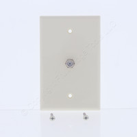 Cooper 1-Gang Almond Single Coaxial Cable Mid-Size Wallplate Video Jack F-Type 2072A