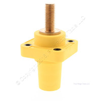 Hubbell Yellow Single Pole Panel Mount Female Receptacle for Threaded Mounting Hole Bulk HBLFRSY