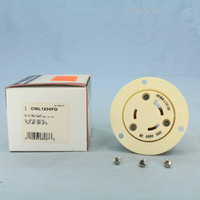 New Cooper White Industrial Locking Flanged Outlet NEMA L12-30R 30A 480V 3� CWL1230FO
