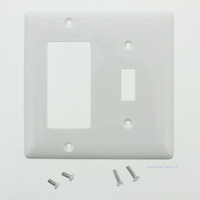 Hubbell White UNBREAKABLE Toggle Switch Decorator Cover GFCI Wallplate NP126W