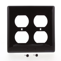 Hubbell Brown 2-Gang Receptacle Wallplate Unbreakable Duplex Outlet Cover NP82