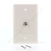 Hubbell Light Almond Flush Mount Single Coaxial Cable Molded In Wall Plate Video Jack F-Type CATV NS750LA