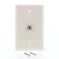 Hubbell Light Almond Flush Mount Single Coaxial Cable Molded In Wall Plate Video Jack F-Type CATV NS750LA