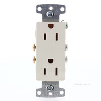 Hubbell Lt Almond Residential Decorator Receptacle Outlet 5-15R 15A Bulk RRD15LA