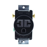 Cooper Wiring Devices Nylon Auto-Grounding 2-Pole Single Straight Blade Receptacle w/Short Strap 20A 250V 1876BK-BU