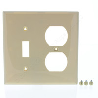 Cooper Ivory Standard 2-Gang UNBREAKABLE Nylon Switch/Outlet Wallplate Receptacle Cover 5138V