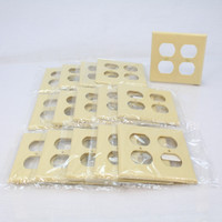15 Cooper Ivory Thermoset 2 Gang Standard Grade Duplex Outlet Receptacle Cover Wallplates 2150V