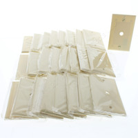 25 Cooper Ivory Thermoset Standard Size Telephone Coax Cable Wallplate Covers .375" Hole 2128V