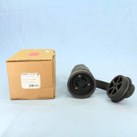 Cooper Black Watertight Thermoplastic 30A 125/250V 3-Pole 3-Wire Locking Connector Back Wire Non-Grounding  3333CWBK