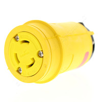 New Cooper Watertight 3-Pole 3-Wire 30A 125/250V Non-Grounding Non-NEMA Industrial Yellow Locking Connector Plug 3333CY