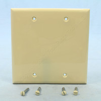 Cooper Light Almond Thermoplastic 2-Gang Blank Box Mount Standard Wallplate Cover 5137LA
