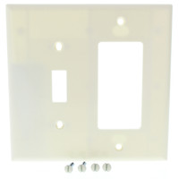 Cooper Almond Standard Grade 2-Gang Toggle Switch Decorator GFI Combination Mid-Size Wallplate Cover 2053A