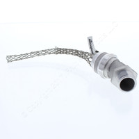 Cooper Stainless Steel Mesh Industrial Grade 45° Male Delux Grip Strain Relief Cable 0.500"-0.625" 3/4"NPT DC200500-45