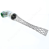 Cooper Stainless Steel 5.750" Mesh Length 90° Strain Relief Liquid Tight Cable Grip 1.5" NPT Insulated Throat LTB590